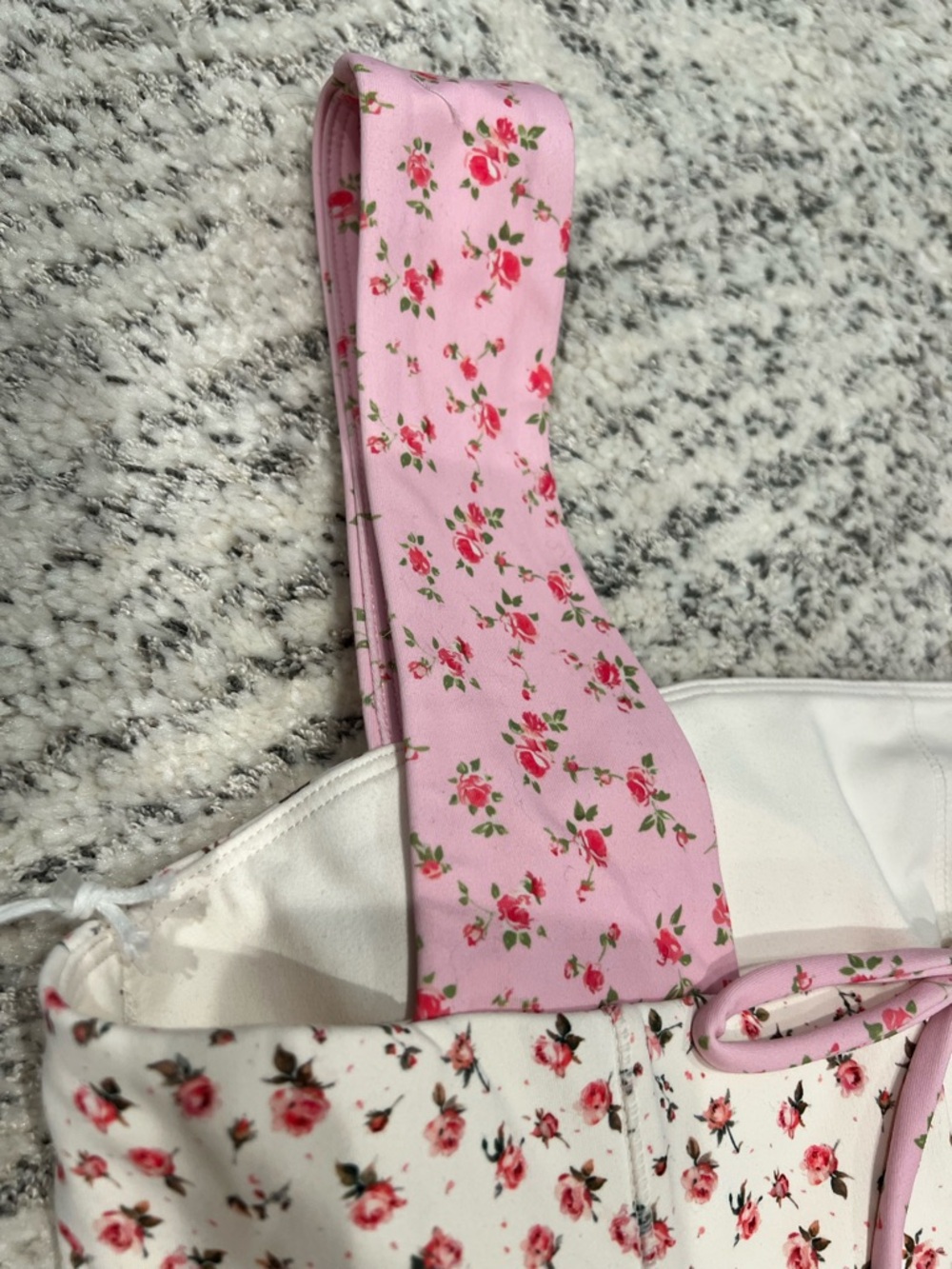 NWT Blogilates Tiny Pink Floral Tie-Back Corset Tank Top - Picture 7 of 10